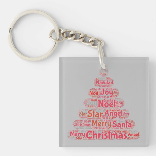 Weihnachtsbaumtypografie Schlüsselanhänger (Vorderseite)