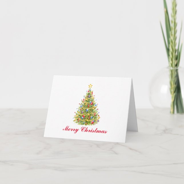 Weihnachtsbaumumschließungskarte und Umschlag Dankeskarte (Vorderseite)