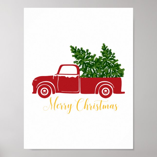 Weihnachtsbaumwagen Poster (Vorne)