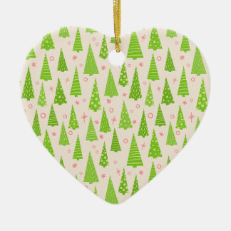 Weihnachtsbaumwald individuell anpassbarer Retro Keramik Ornament
