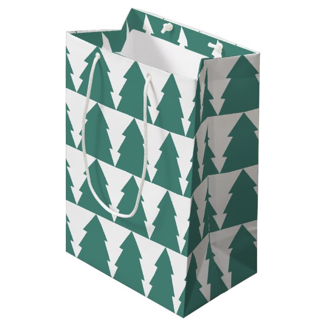 Weihnachtsbaumwald Mittlere Geschenktüte (Vorderseite Schrägansicht)