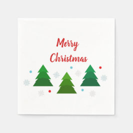 Weihnachtsbaumwald, Schneeflocken, rote blaue Punk Serviette