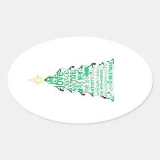 Weihnachtsbaumwörter Ovaler Aufkleber