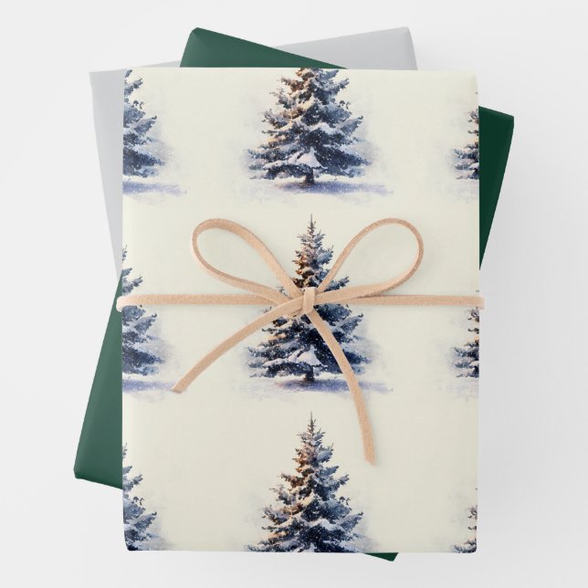 Weihnachtsbaumwrapping Paper Geschenkpapier Set (Beispiel)