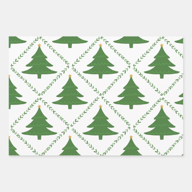 Weihnachtsbaumwrapping Paper Sheets Geschenkpapier Set (Vorderseite)