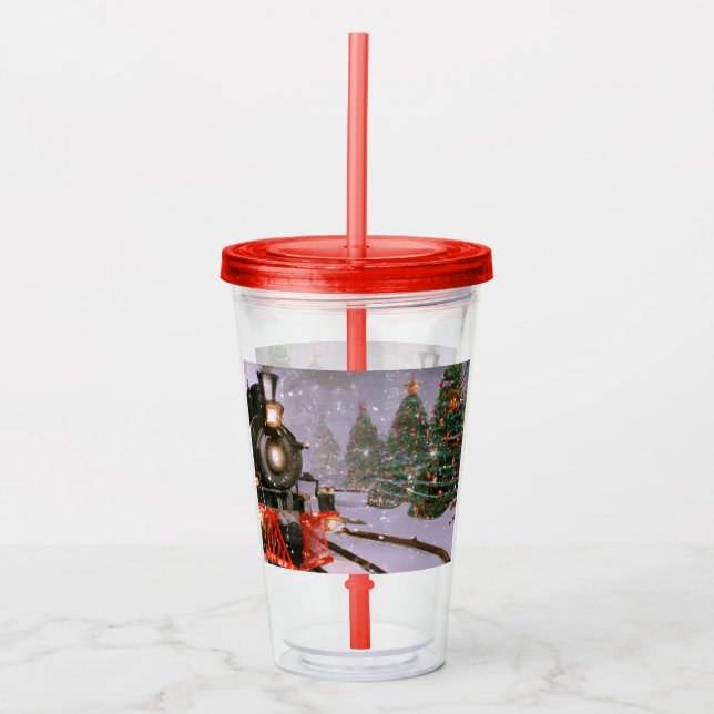 Weihnachtsbaumzug Acryltrinkbecher (Vorderseite)