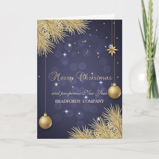 Weihnachtsbaumzweige, Balls Company Feiertagskarte (Vorderseite)