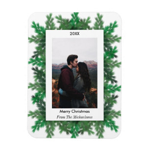 Weihnachtsbaumzweige Foto Magnet