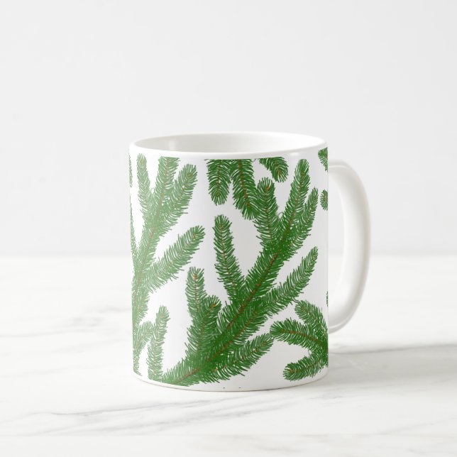 Weihnachtsbaumzweige Kaffeetasse (VorderseiteRechts)