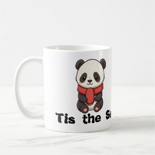 Weihnachtsbauweise mit niedlichem Panda Kaffeetasse