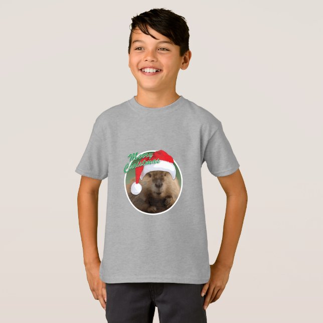 Weihnachtsbäver - Kids-T - Shirt (Vorne ganz)