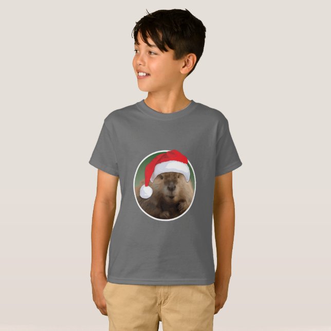 Weihnachtsbäver - Kids-T - Shirt (Vorne ganz)