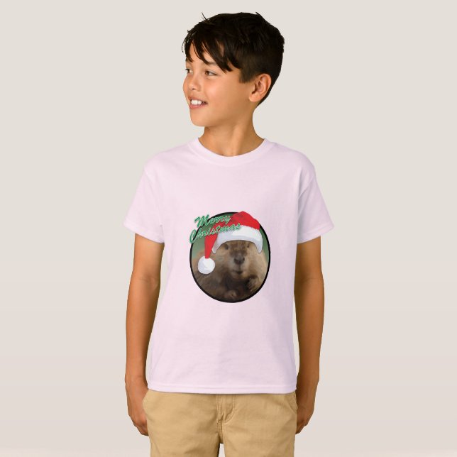 Weihnachtsbäver - Kids-T - Shirt (Vorne ganz)