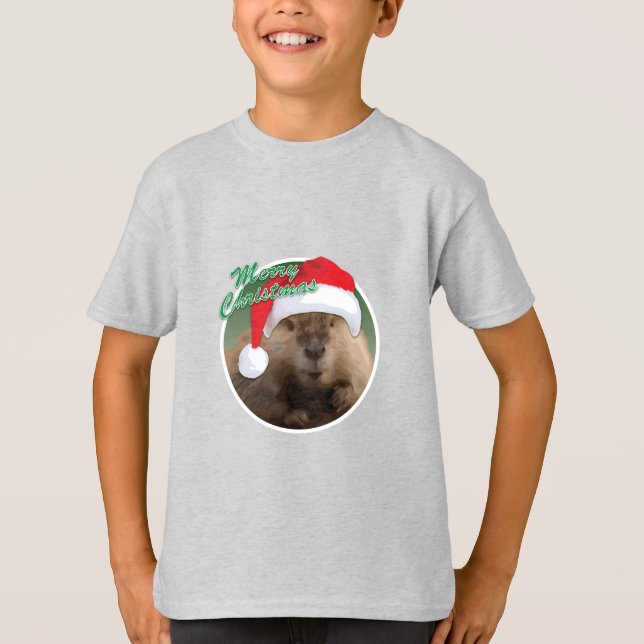 Weihnachtsbäver - Kids-T - Shirt (Vorderseite)