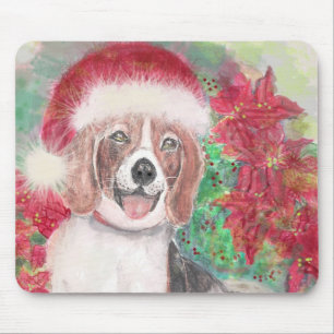 WeihnachtsBeagle - besonders angefertigt Mousepad