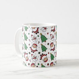 Weihnachtsbecher mit Santa, Tannenbaum und Schneem Kaffeetasse
