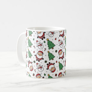 Weihnachtsbecher mit Santa, Tannenbaum und Schneem Kaffeetasse