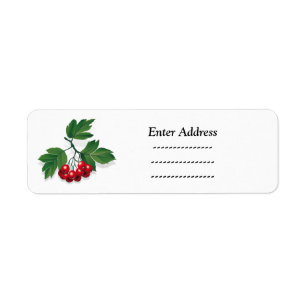 Weihnachtsbeeren-Adressenaufkleber