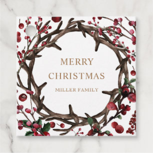 Weihnachtsbeeren - Familienmonogramm Geschenkanhänger