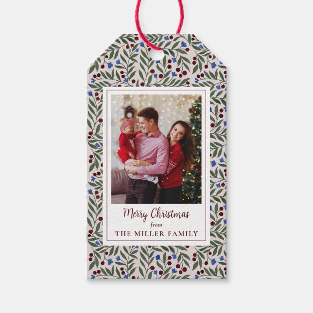 Weihnachtsbeeren Geschenkanhänger (Vorderseite)