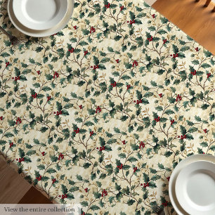 Weihnachtsbeeren in klassischer Aquarellfarbe muti Tischdecke