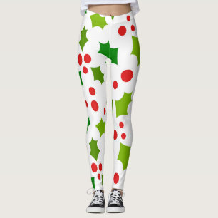 Weihnachtsbeeren und -Blätter Leggings
