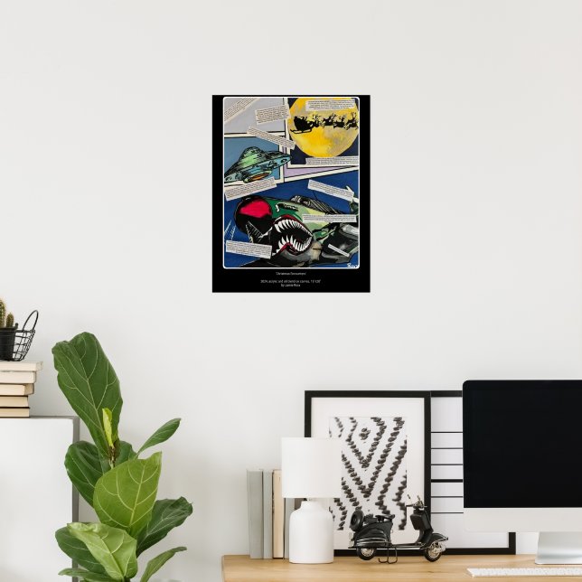 'Weihnachtsbegegnungen' Malerei auf einem Poster (Heimbüro)