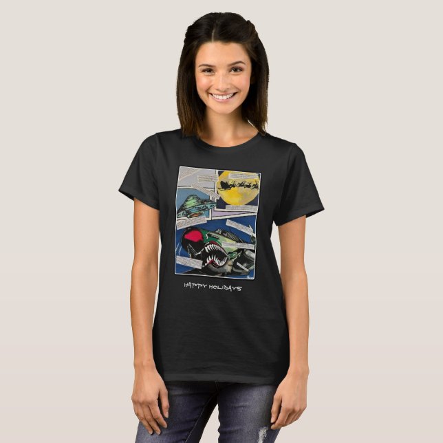 'Weihnachtsbegegnungen' Malerei auf einem T-Shirt (Vorne ganz)