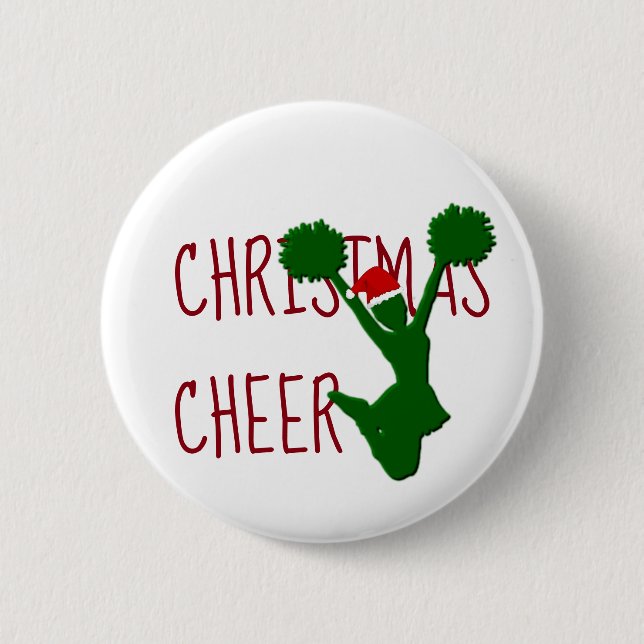 Weihnachtsbeifall-Cheerleader-Feiertags-Geist Button (Vorderseite)