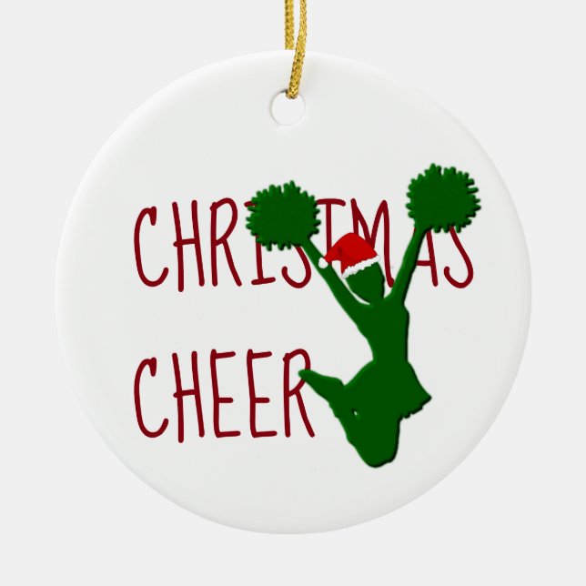 Weihnachtsbeifall-Cheerleader-Feiertags-Geist Keramikornament (Vorne)