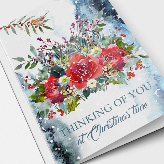 WeihnachtsBeileids-Karte - denkend an Sie Feiertagskarte (Thinking Of You At Christmas Time Sympathy Memorial Bereavement Remembrance Christmas Card)