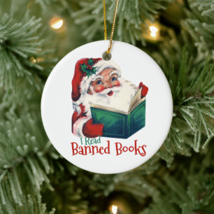 Weihnachtsbeläge verbotene Bücher Keramik Ornament
