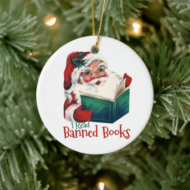 Weihnachtsbeläge verbotene Bücher Keramik Ornament (Baum)