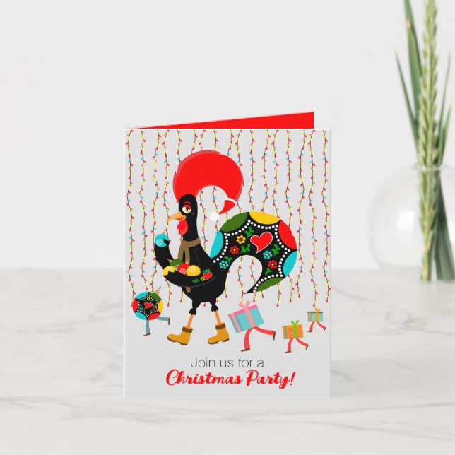 Weihnachtsbeleuchtung, Baubel, Geschenke und Raste Einladung (Vorderseite)