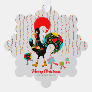 Weihnachtsbeleuchtung, Baubel, Geschenke und Raste Ornament Karte