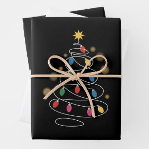 Weihnachtsbeleuchtung Baum  Geschenkpapier Set