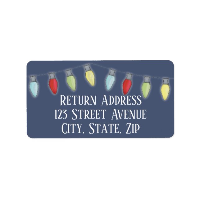 Weihnachtsbeleuchtung - Briefmarke Adressaufkleber (Vorne)