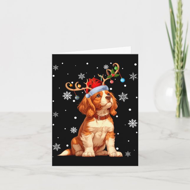 Weihnachtsbeleuchtung Cavalier King Charles Spanie Karte (Vorderseite)