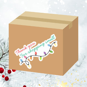 Weihnachtsbeleuchtung Danke für den Einkauf in kle Aufkleber