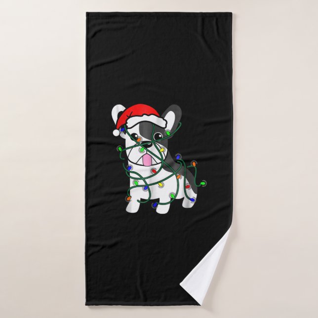 Weihnachtsbeleuchtung Dekoration lustigen französi Badehandtuch (Badehandtuch)