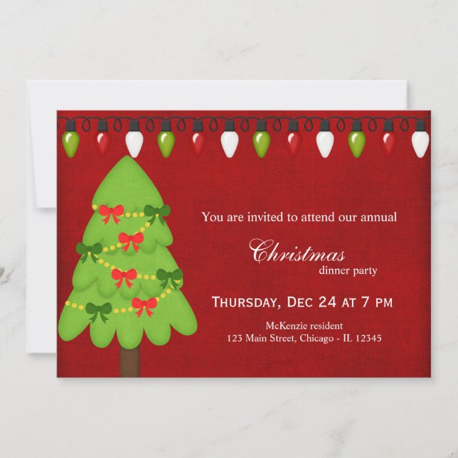 Weihnachtsbeleuchtung Einladung (Vorderseite)