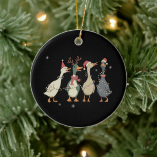 Weihnachtsbeleuchtung Enten Lustige Tiere Bauernho Keramik Ornament