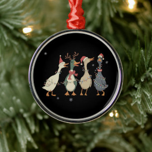 Weihnachtsbeleuchtung Enten Lustige Tiere Bauernho Ornament Aus Metall