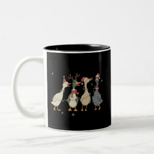 Weihnachtsbeleuchtung Enten Lustige Tiere Bauernho Zweifarbige Tasse