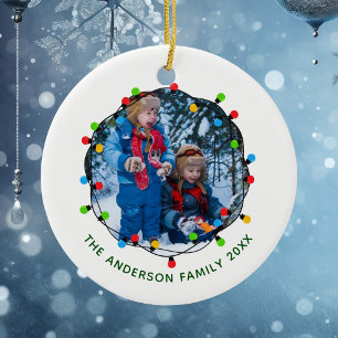 Weihnachtsbeleuchtung Familienmitglied Foto Red Gr Keramik Ornament