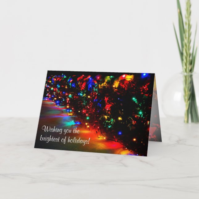 Weihnachtsbeleuchtung Feiertagskarte (Vorderseite)