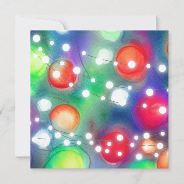 Weihnachtsbeleuchtung Feiertagskarte (Vorderseite)