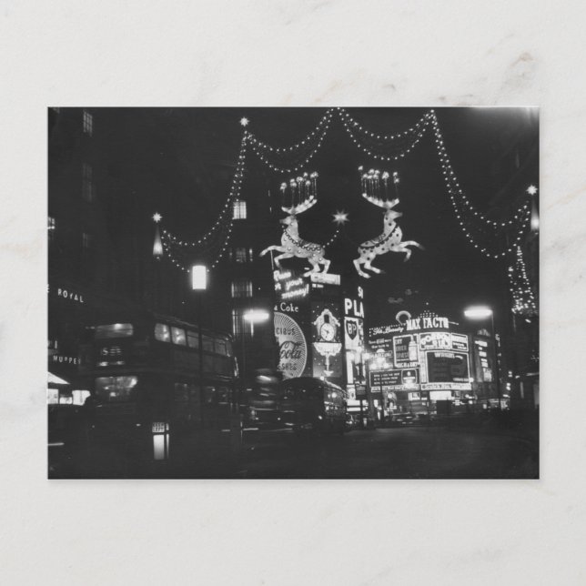 Weihnachtsbeleuchtung Feiertagspostkarte (Vorderseite)