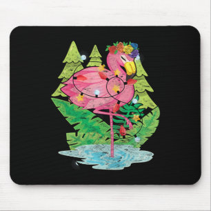 Weihnachtsbeleuchtung Flamingo Vogel Tier Tropisch Mousepad