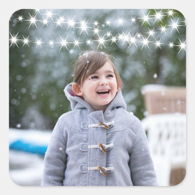 Weihnachtsbeleuchtung Foto Holiday Sticker (Vorderseite)